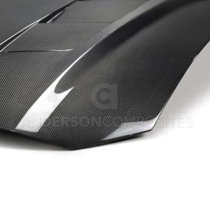 Ford Mustang Hood - Anderson Composites - Type-SA Style Heat Extractor Double Sided Carbon Fiber - `18-`20